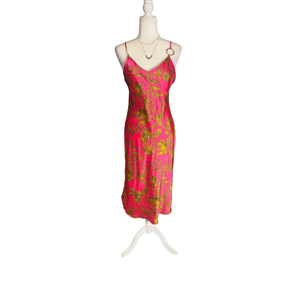 River‎ Island Pink Gold Satin Slip Dress – US 6